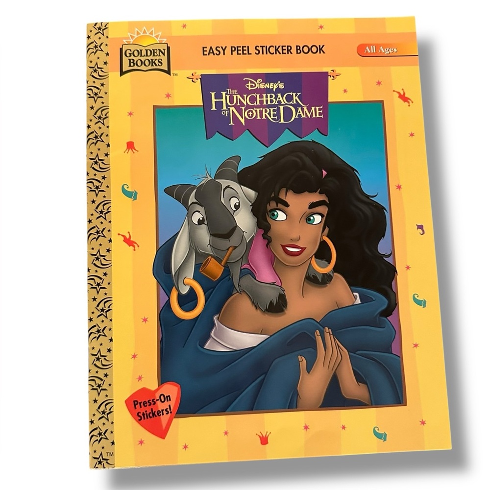 Vintage Golden Sticker Book Disney Hunchback Notre Dame Unused 90s Esmerelda